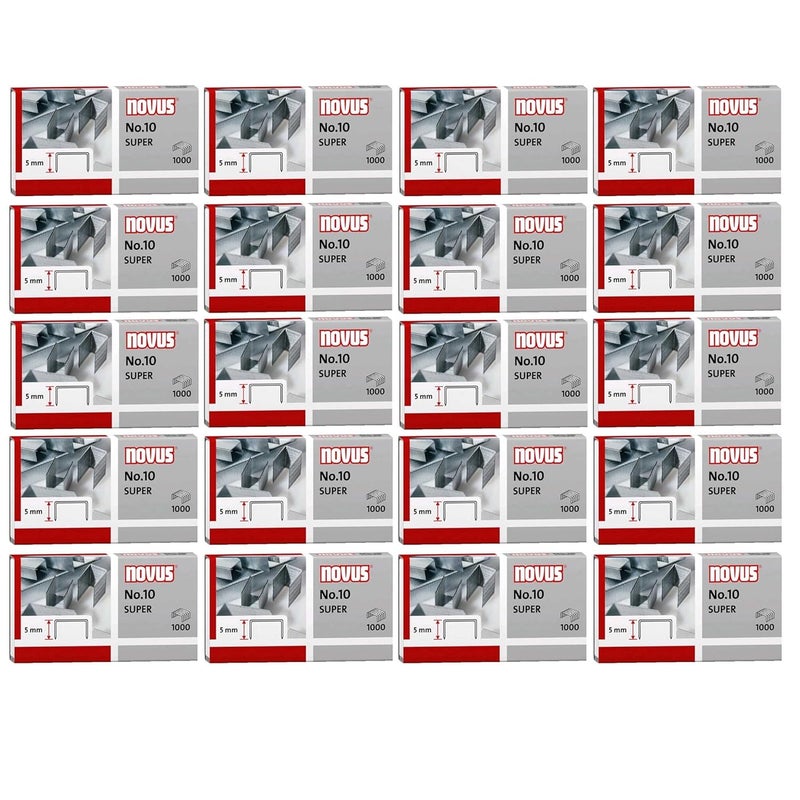 NOVUS No. 10 Staples Pack of 10, Pack of 1000 for B 10 FC, 10 FC Professional, 10 Professional, 100EL, 10 EL (20, Pack of 1000 | No. 10 Super) Heat resistant - Image 1