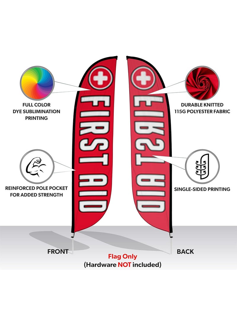 LookOurWay LookOurWay Feather Flag  12ft Tall Advertising Flag Banner for Business and Events Promotion  Flag Only  Health Care Themed  First Aid 10M1200245  - Image 2