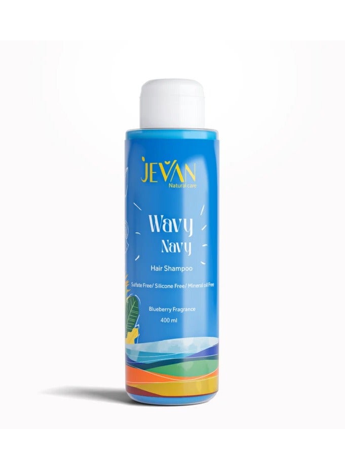 JEVAN Wavy Navy Sulfate-Free Shampoo | 400ML - Image 1