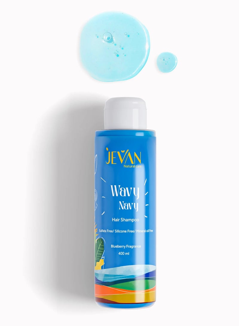 JEVAN Wavy Navy Sulfate-Free Shampoo | 400ML - Image 2