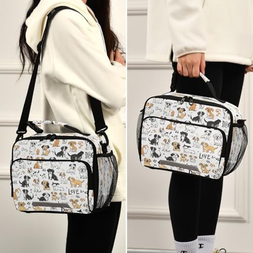 Kcldeci Dog Insulated Lunch Bag for Women/Men Breeds Puppy Pet Reusable Lunch Box for Office Work School Picnic Beach - Leakproof Cooler Tote Bag Freezable Lunch Bag - Image 5