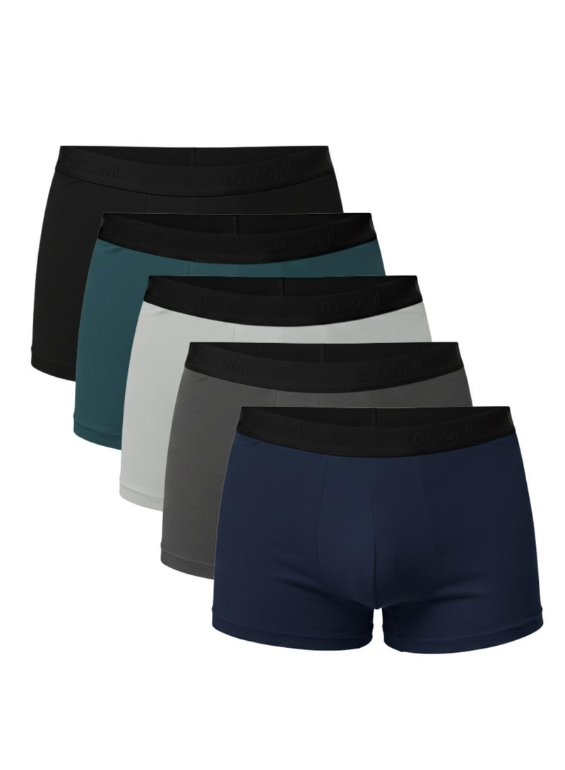 Cottonil Men's Pack of 5 Plain Cotton Boxer - Image 1