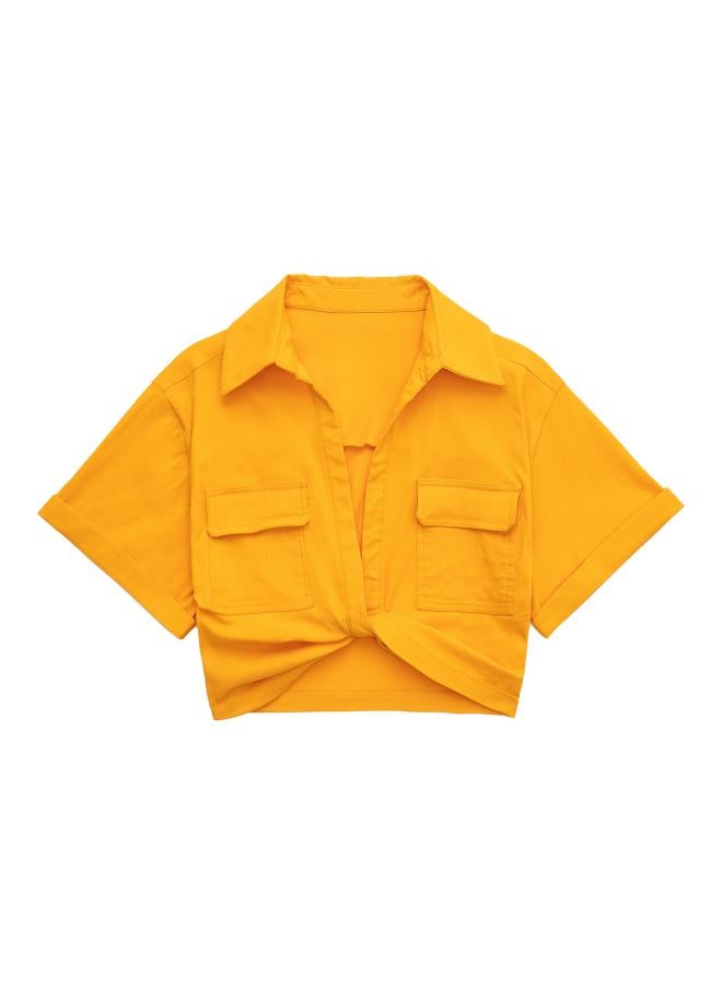 VUELO European And American Style Summer New Elastic Linen Blended Multi-color Short Shirt Women's 7385036 - Image 4