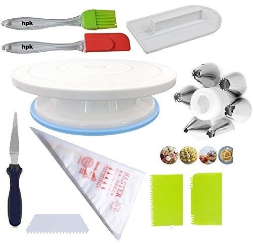 hpk Plastic Cake Decoration Tools Set with Accessorieshpkbdjk3 28x8cm Multicolour - Image 1