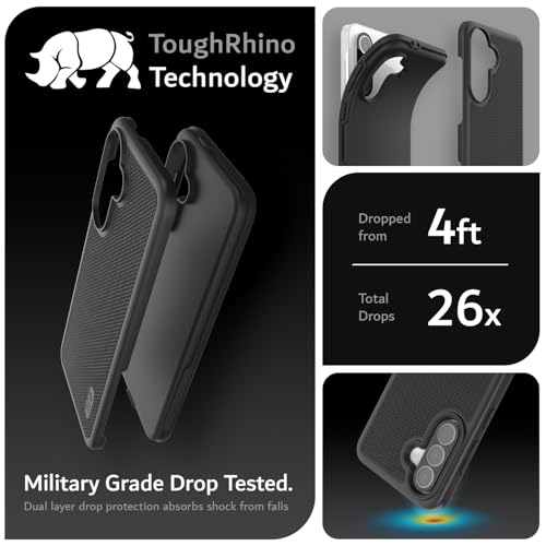TUDIA DualShield Grip Designed for Samsung Galaxy A56 5G Case (2025), [MergeGrip] Military Grade Dual Layer Shockproof Slim Tough Heavy Duty Protective Phone Case for Galaxy A56 (Black) - Image 2