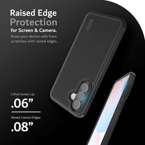 TUDIA DualShield Grip Designed for Samsung Galaxy A56 5G Case (2025), [MergeGrip] Military Grade Dual Layer Shockproof Slim Tough Heavy Duty Protective Phone Case for Galaxy A56 (Black) - Image 4