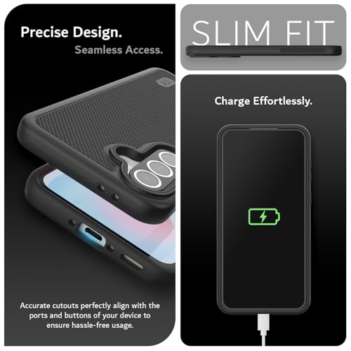TUDIA DualShield Grip Designed for Samsung Galaxy A56 5G Case (2025), [MergeGrip] Military Grade Dual Layer Shockproof Slim Tough Heavy Duty Protective Phone Case for Galaxy A56 (Black) - Image 5
