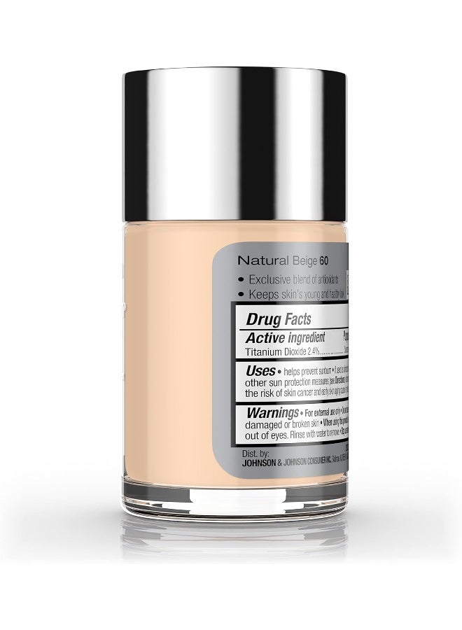 Neutrogena Healthy Skin Liquid Makeup Foundation, Broad Spectrum Spf 20 Sunscreen, Lightweight And Flawless Coverage Foundation With Antioxidant Vitamin E And Feverfew, Natural Beige, 1 Fl. Oz (Pack Of 1) - Image 3