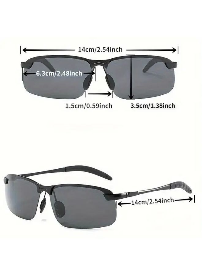 Black Gray Polarized Day Night Fashion Glasses For Adults Color Changing Lenses - Image 4