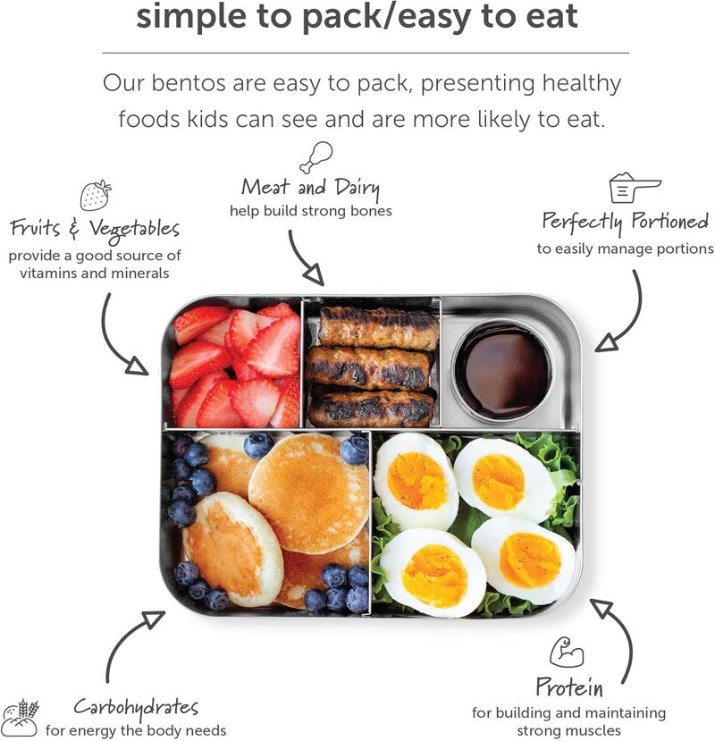 LunchBots Medium Uno Stainless Steel Sandwich Container - Open Design for Wraps - Salads or a Small Meal - Eco-Friendly - Dishwasher Safe and BPA-Free - Aqua Dots - Image 4