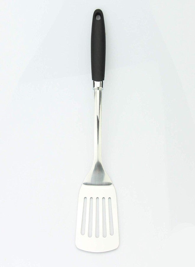JXWING Brushed Slotted Stainless Steel Turner, Non-Slip Spatula with Ergonomic Handle - Image 4