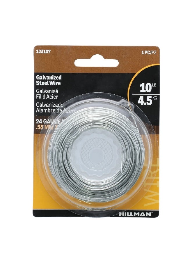 Hillman 24-Gauge Sturdy Galvanized Steel Wire Silver 250 ft 123107 - Image 1