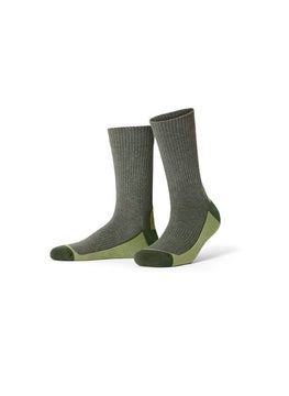 Men 2 Pairs Textured Outdoor Socks, Sage Green