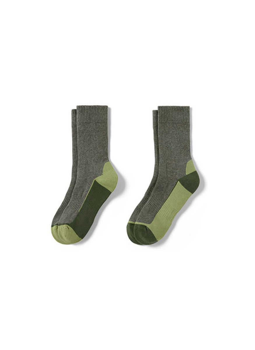 Tchibo - Men 2 Pairs Textured Outdoor Socks, Sage Green - Image 1