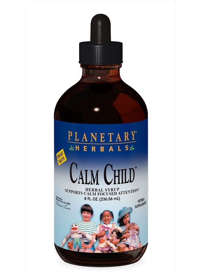 PLANETARY HERBALS Calm Child Herbal Syrup - Includes Soothing Botanicals Chamomile, Lemon Balm, Catnip & More - 8oz  - Image 1