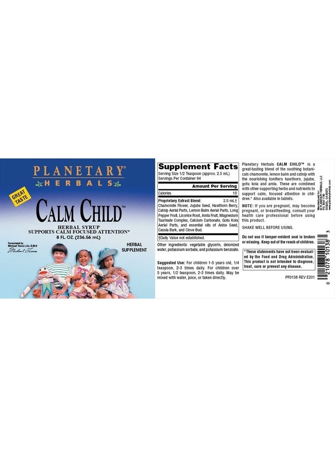 PLANETARY HERBALS Calm Child Herbal Syrup - Includes Soothing Botanicals Chamomile, Lemon Balm, Catnip & More - 8oz  - Image 4
