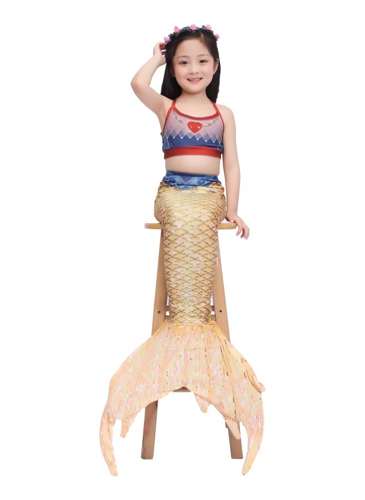 MissTiara - Children's Mermaid Swimsuit Set Mermaid Tail Swimsuit Mermaid Costume With a Set of Children's Jewelry - Image 1