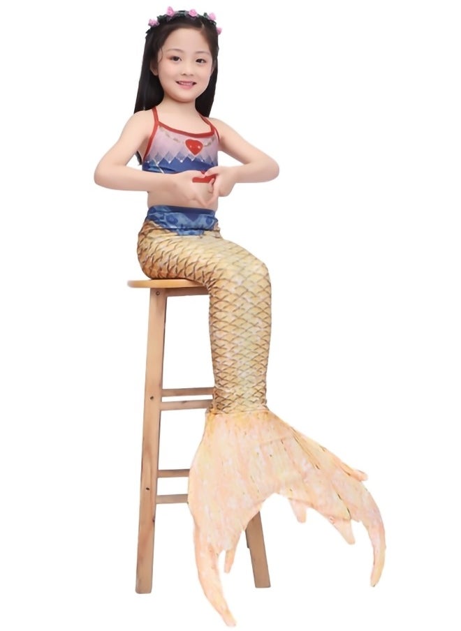 MissTiara - Children's Mermaid Swimsuit Set Mermaid Tail Swimsuit Mermaid Costume With a Set of Children's Jewelry - Image 1