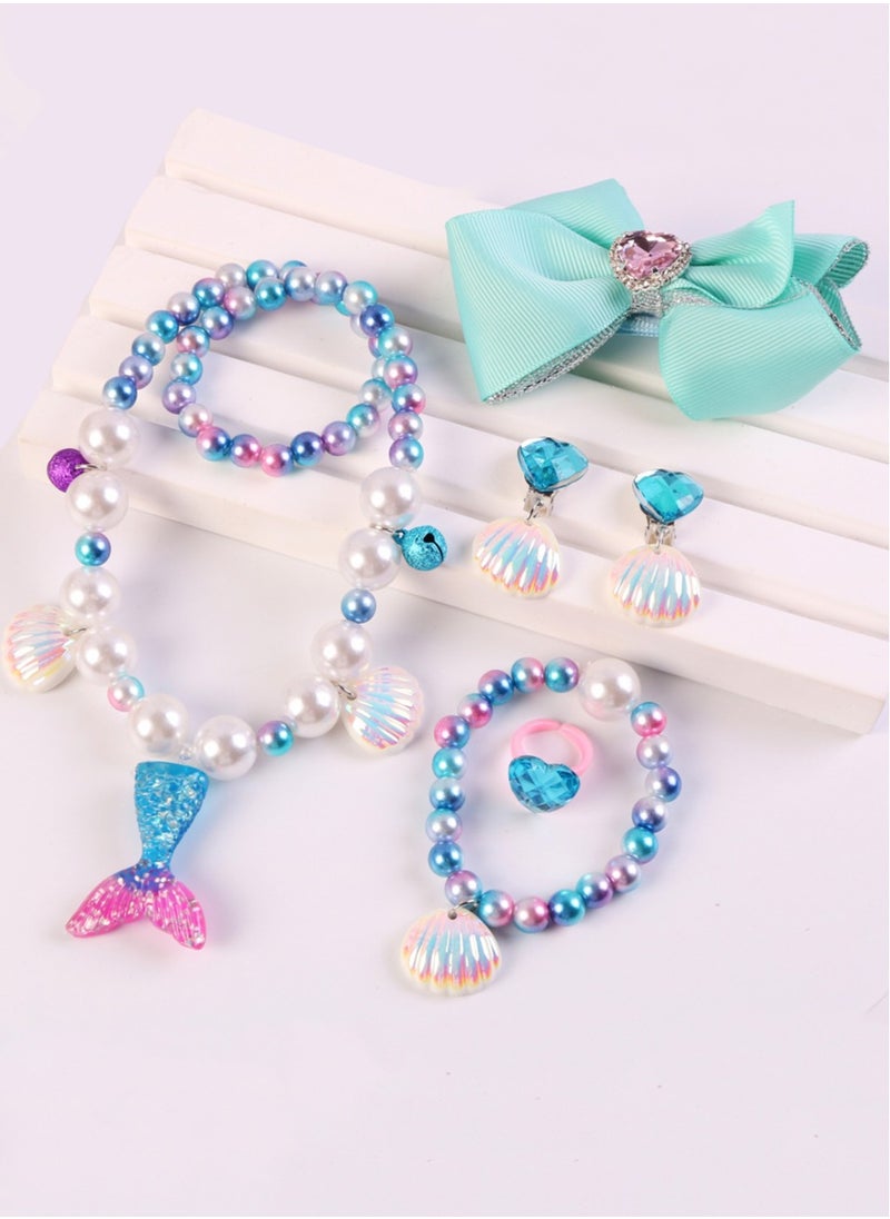 MissTiara - Children's Mermaid Swimsuit Set Mermaid Tail Swimsuit Mermaid Costume With a Set of Children's Jewelry - Image 1