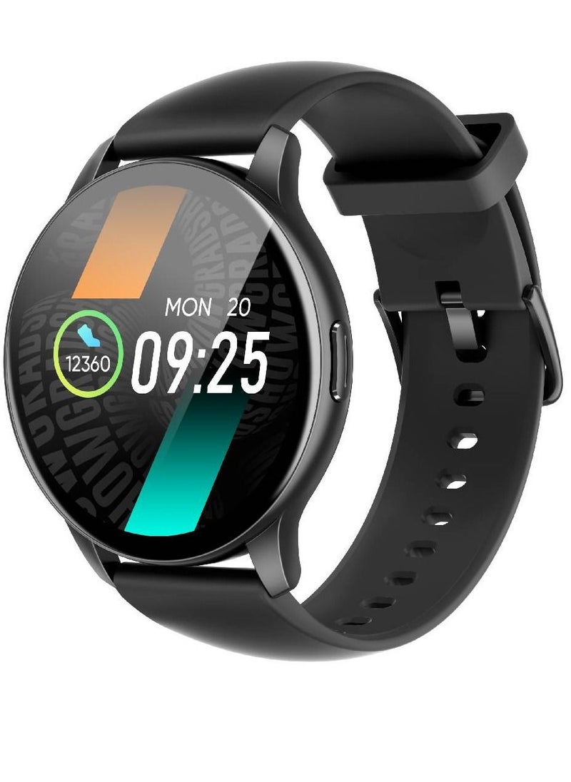 miYou Blood Pressure Heart Rate Monitor 9 Modes IPS Waterproof Bluetooth Calling Smart Watch For Men Women Black 