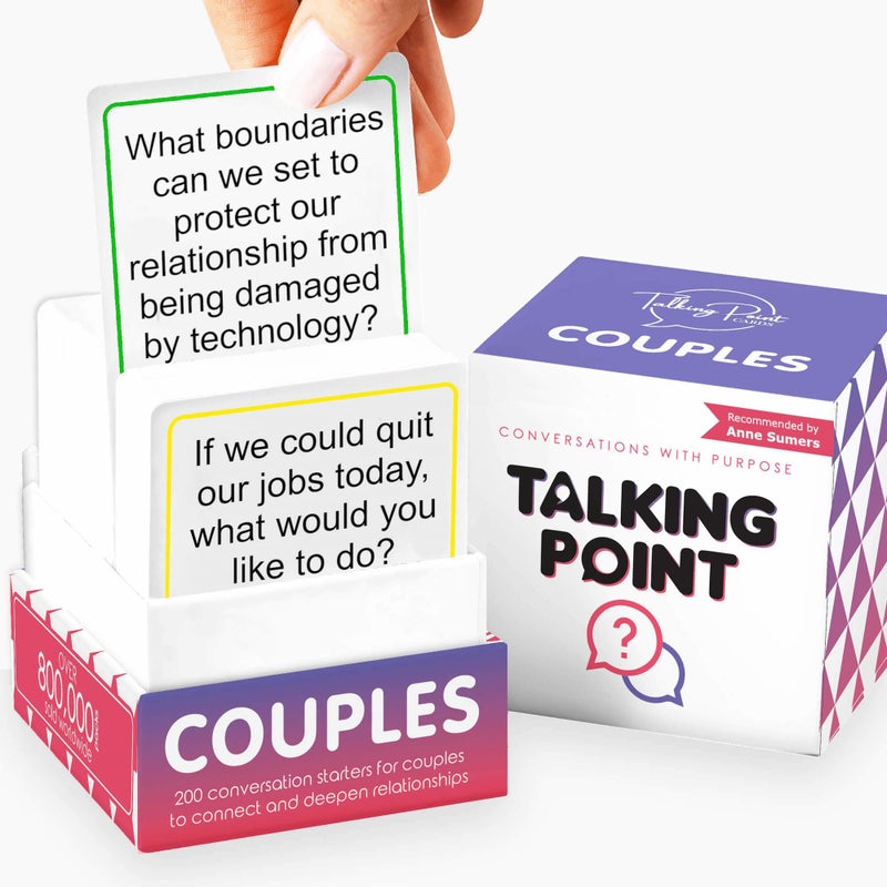 TALKING POINT CARDS 200 Conversation Cards for Couples Card Games for Date Night Relationship Questions Intimacy Building for Adults Anniversary Engagement Gifts Couples Games - Image 4