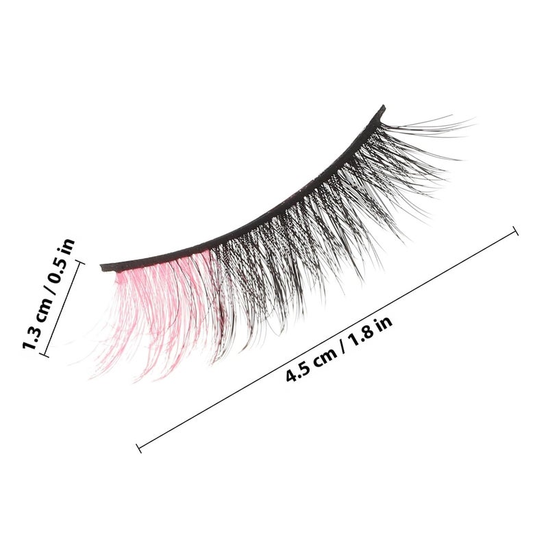 5 Pairs Colored Faux Eyelashes, Natural 3d Semi-strip Lashes with Fluorescent Effect, Lightweight Cosmetic Lashes for Women’s Cat Eye Makeup - Image 2