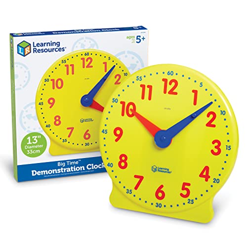 Learning Resources Big Time Learning Clock, Analog Clock, Homeschool, 12 Hour, Basic Math Development, Ages 5+ - Image 1