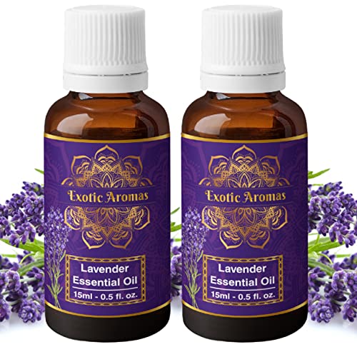 Exotic Aromas Lavender Essential Oil for Aroma Therapy, Stress Relief, Hair, Skin (15Ml + 15Ml) Pack of 2 - Image 1