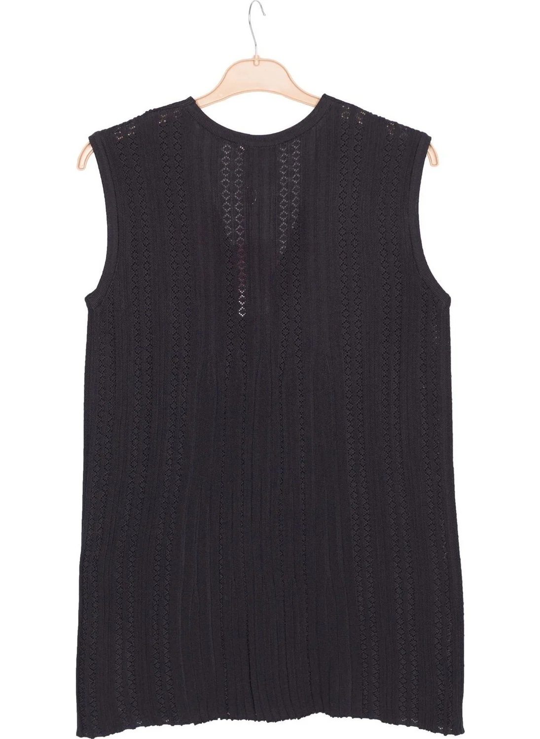 Hesna Accordion Knit Vest Navy Blue