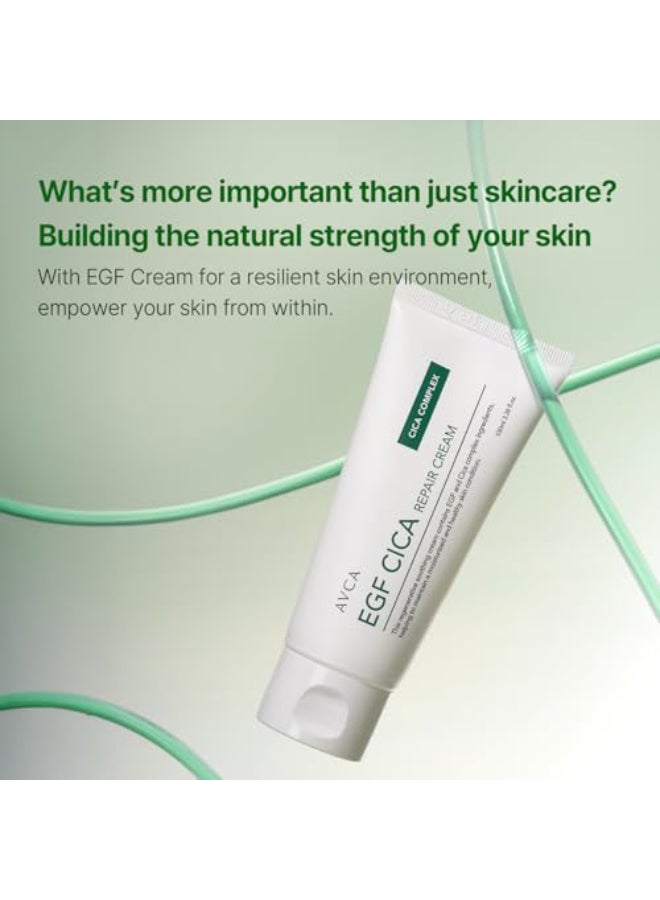 AVCA EGF Cica Repair Cream 100 mL 338 fl oz FragranceFree Moisturizer for Sensitive Skin with Centella Aloe FastAbsorbing DermatologistTested KBeauty - Image 3