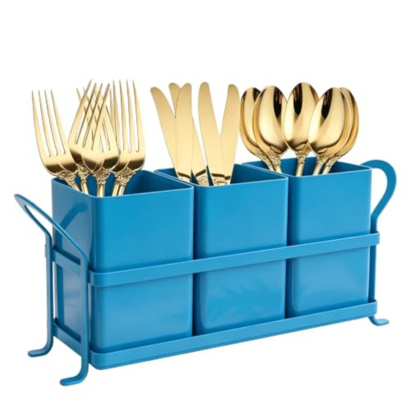 Utensil Holder Silverware Caddy for Party Countertop, 3pcs Bins Set Silverware Caddy Organizer Holders for Spoon and Fork - Image 1