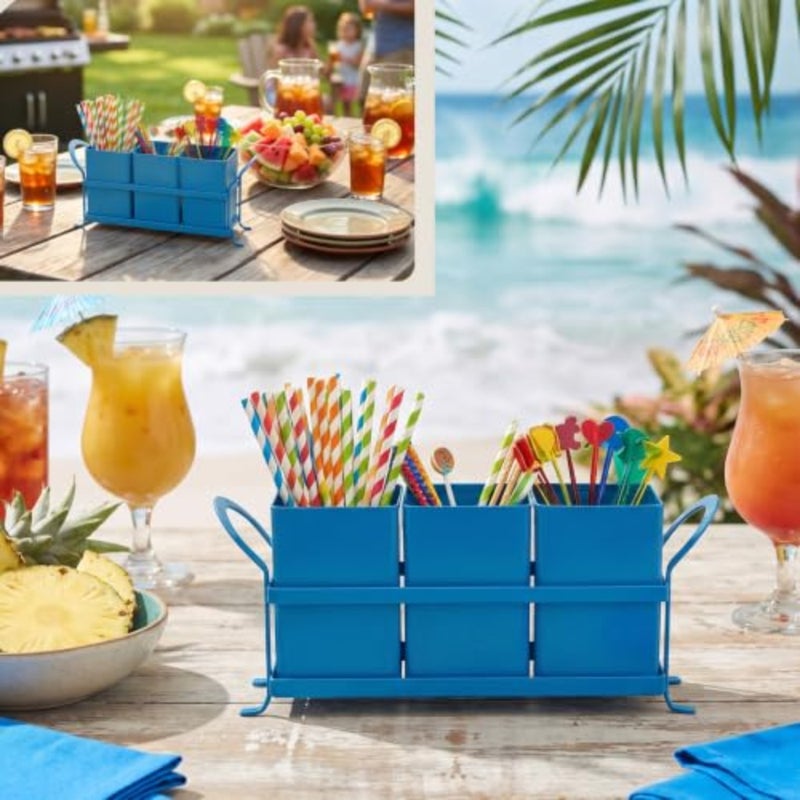 Utensil Holder Silverware Caddy for Party Countertop, 3pcs Bins Set Silverware Caddy Organizer Holders for Spoon and Fork - Image 5