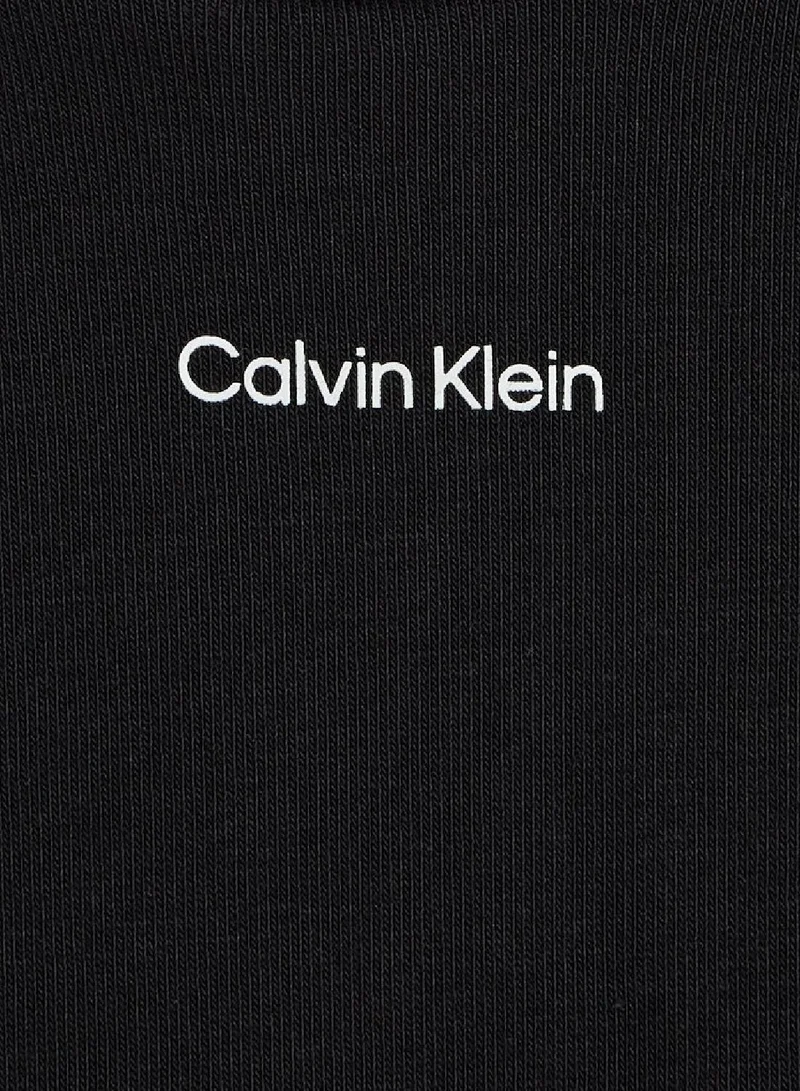 CALVIN KLEIN Men's Nano Logo Pullover Hoodie - Cotton, Black