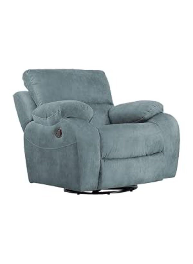 Modern Light Grey Fabric Swivel Rocking Lounge Recliner Chair (1.10 m x 65.3 cm x 1.07 m) - Image 2