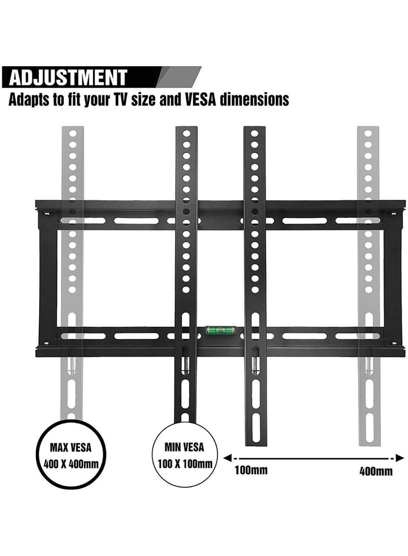 Fixed Wall Mount Bracket for 32–65 Inch LED/LCD/Plasma TVs – Heavy-Duty Steel Frame, Max VESA 400x400, Supports up to 45kg - Image 4