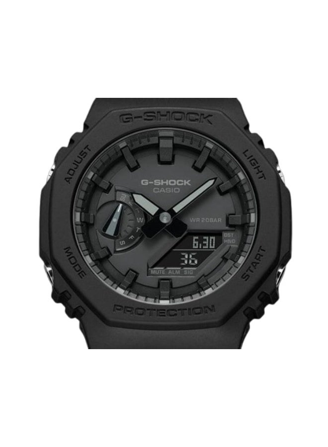 جي شوك ساعة كوارتز رياضية تناظرية رقمية للرجال GA-2100-1A1 - خفيفة الوزن، مقاومة للصدمات، تصميم أسود - Image 4