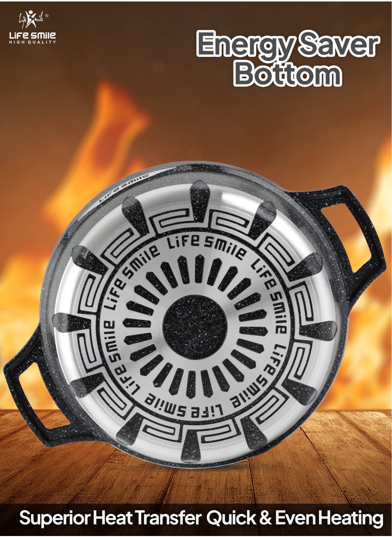 28cm (6.9 Liter) LIFE SMILE Multipurpose Steam Pot 2-Tier, Aluminum Granite Coating Stock Pot and Steamer Pot - Cooking Pot with Lid for Soups, Stews and Pasta, Vegetables, Seafood - pzsku/Z1FFDA42143D564080E6CZ/45/_/1728894924/81f2a77f-187b-43f0-8d82-b907dbcef29c