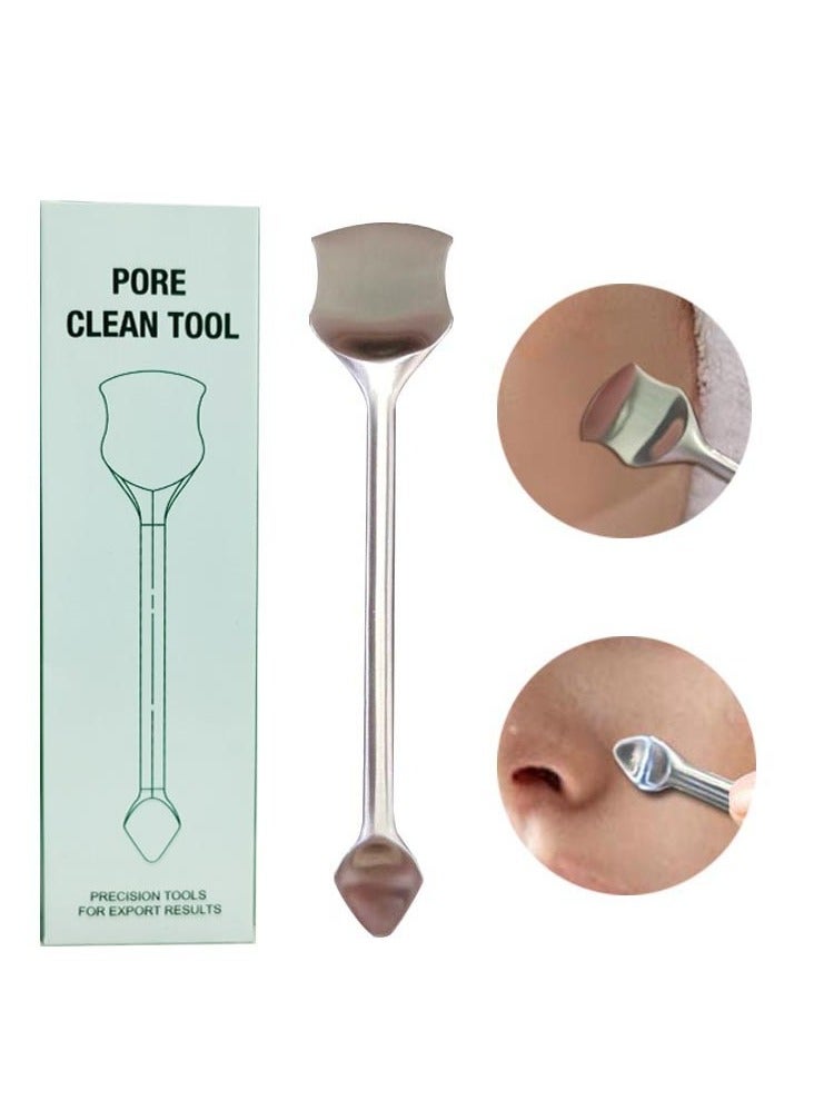 Generic Stainless Steel Pore Cleaning Tools, Blackhead Cleaners, Acne Cleaning Beauty Spatulas, Makeup Removal Tools, Comedone & Whitehead Extraction – Facial Skin Scrubber for Nose, T-zone & Makeup Removal  - Image 1