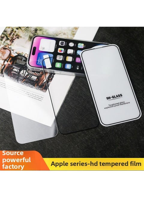 Applicable To For Apple For Iphone16/15/14/13/12xs HD 11 Tempered Glass For Apple Screen Protector-Color:High Aluminum 2 Strong Transparent "color Box Packaging]-Dimensions:For Iphone 15Promax