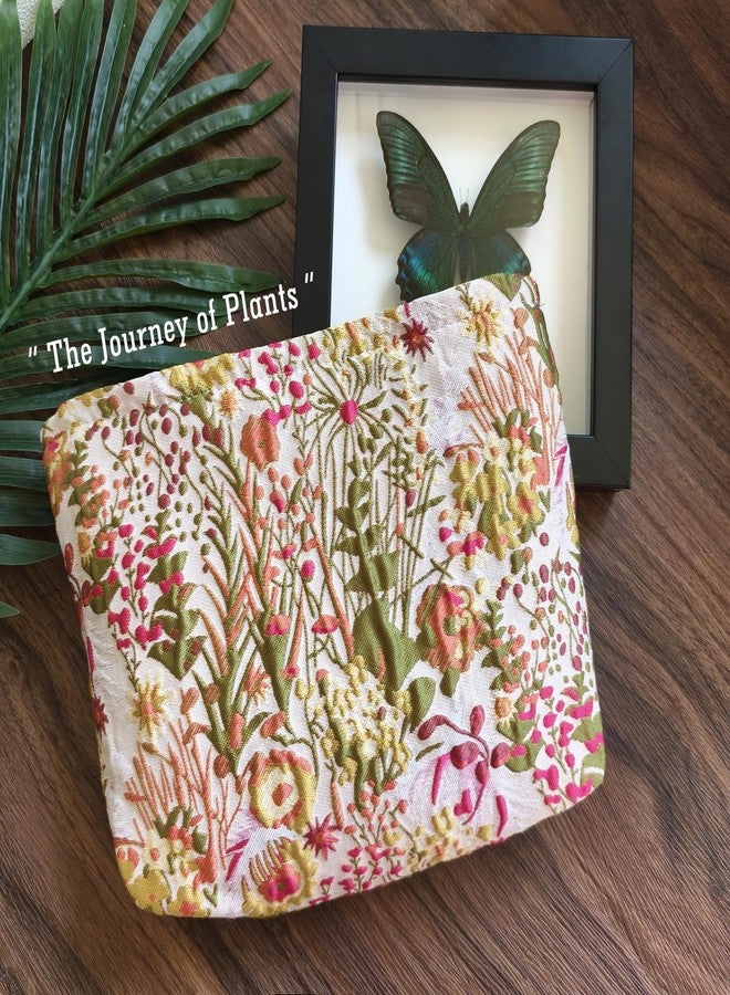 STARDW Flower Cosmetic Bags Makeup Bags for Women and Girls,Travel Makeup Bag Large Capacity Canvas Makeup Bag,Makeup Organizer Bag Zipper Pouch, Plant Pink, Large Capacity Aesthetic Makeup Bags - Image 2