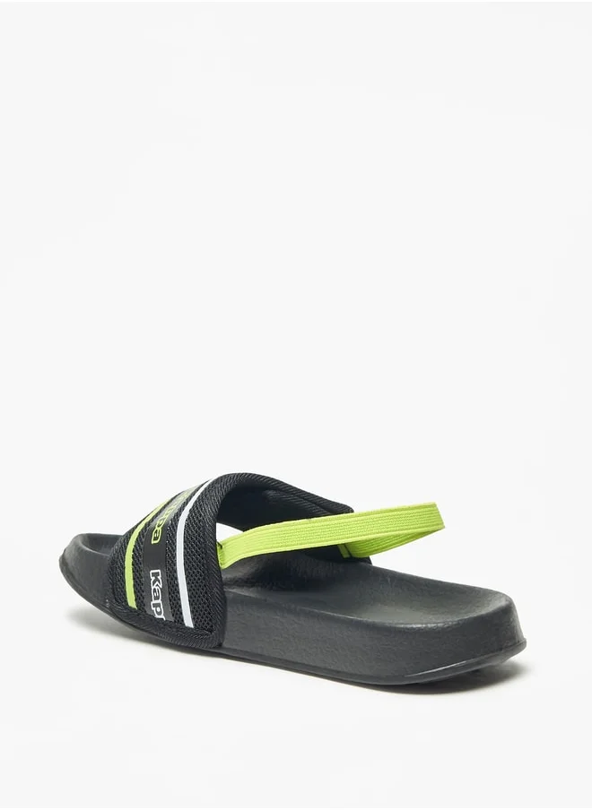 كابا Boys' Logo Print Slides with Elasticated Backstrap