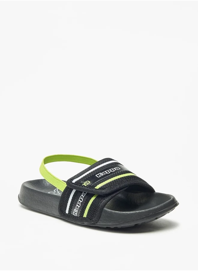 كابا Boys' Logo Print Slides with Elasticated Backstrap