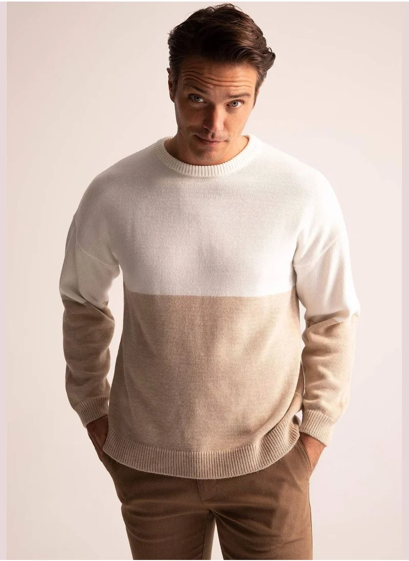 DeFacto Oversized Fit Colour Block Jumper