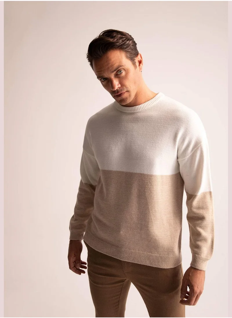 DeFacto Oversized Fit Colour Block Jumper