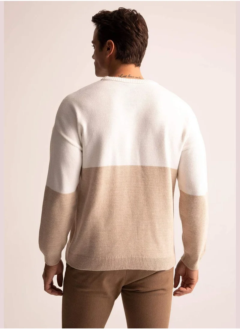 DeFacto Oversized Fit Colour Block Jumper