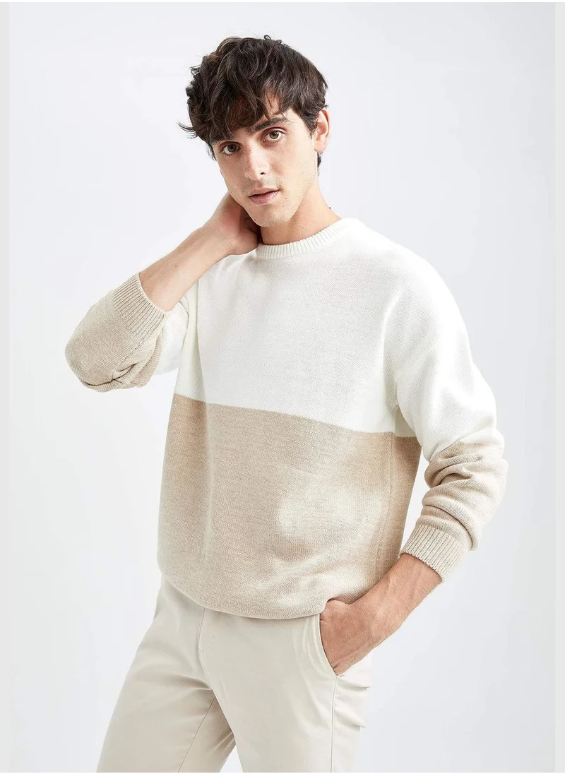 DeFacto Oversized Fit Colour Block Jumper