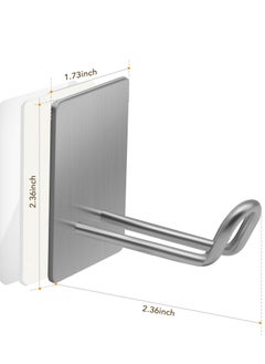 KASTWAVE Adhesive Hooks, Stainless Steel Towel Hook,Sticky Hanger for Kitchen and Door,Bathroom Wall Hooks for Hanging Towel Robe Hat Coat Key by, 4 Pcs  - Image 2