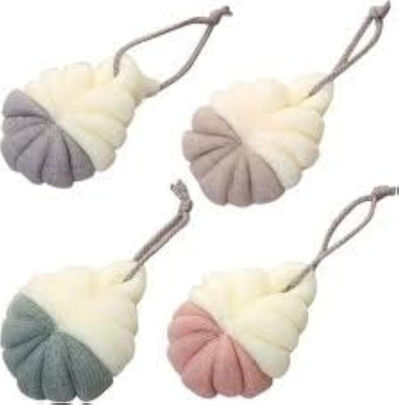 Random Bath Loofah Mesh Multicolor 4 Pieces