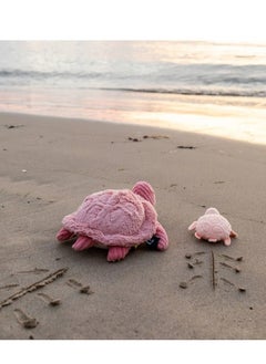 Les Deglingos Sauvenou Turtle Mom & Baby Plush Toy - Pink, Soft Corduroy, Eco-Friendly, Ideal for Babies & Toddlers  - Image 2