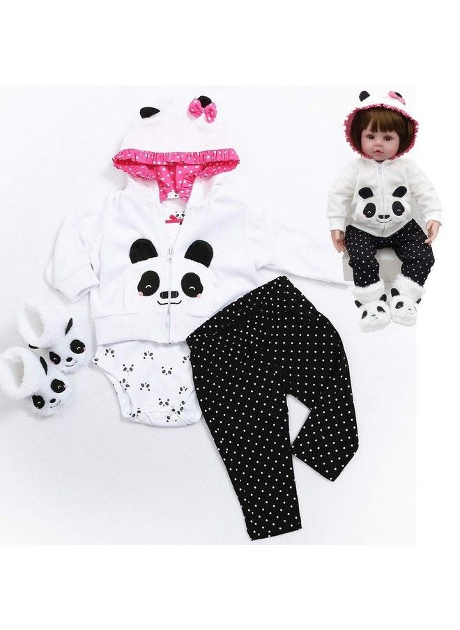 Pedolltree - Reborn Baby Girl Dolls Clothes 18 Inch Panda Outfits Accesories For 17 19 Inch Reborns Doll Newborn Baby Girl Matching Clothing - Image 1